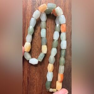 VTG Gemstone Stone Beaded Necklace Multicolor 17”